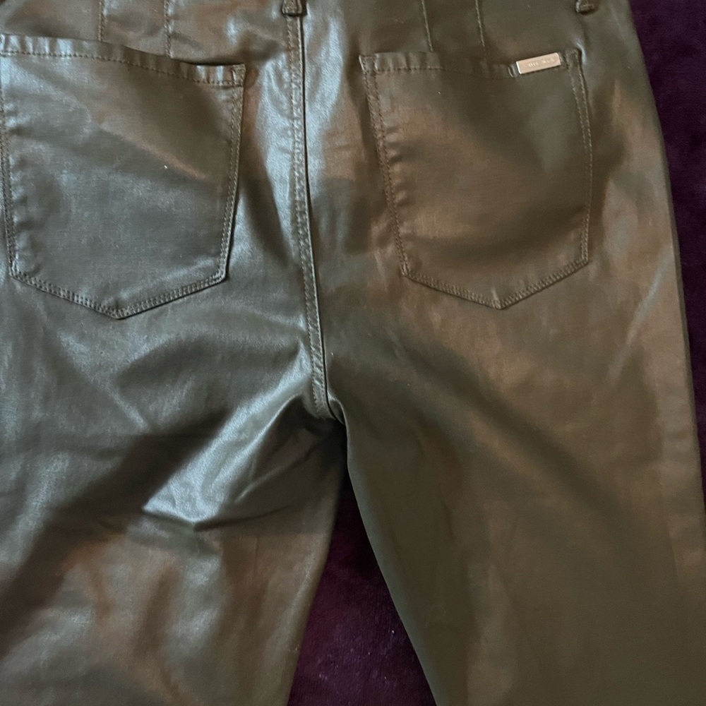 White House Black Market Men's Slim Faux Leather Jeans in Black - Picture 10 of 16